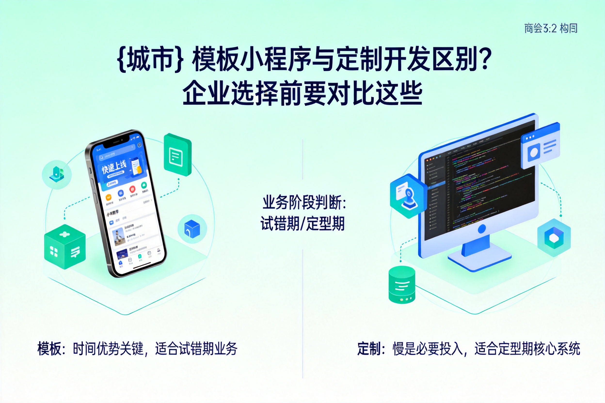 定兴模板小程序与定制开发区别？企业选择前要对比这些